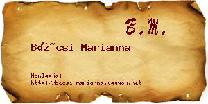 Bécsi Marianna névjegykártya