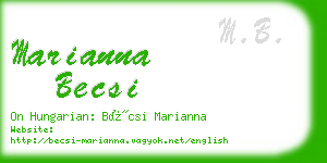 marianna becsi business card